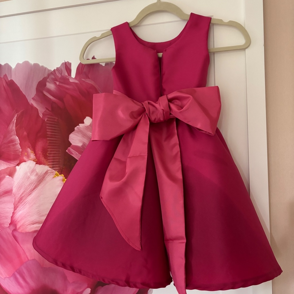 Handmade Taffeta Girls Dress with Sash - Picture 2 of 5